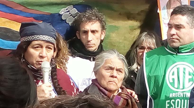 Juana Antieco y un encendido discurso en la movilización.