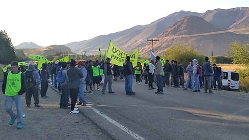 Otra jornada de protesta por parte de los dirigentes del gremios de la construcción que se llevó adelante sobre la salida de Esquel.