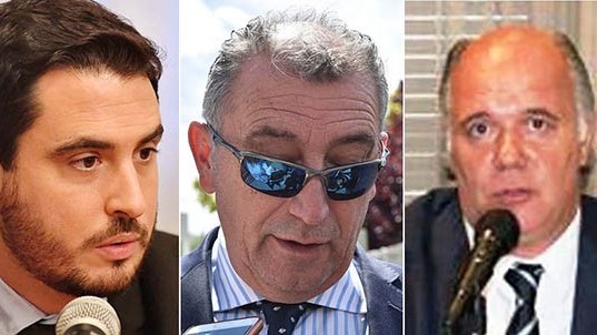 Candidatos. Martínez Zapata (izquierda) Báez y Napolitani, los elegidos por Fontana 50 para el Superior. 
