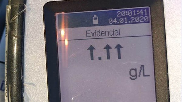 El alcoholímetro se vio superado. El máximo que cuenta es 3 ó 4 g/l.