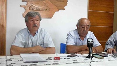 Cúpula. Milani, segundo desde la izquierda, explicó la posición del gremio frente al acuerdo para que no haya juicio por las irreagularidades.