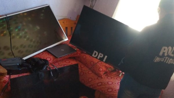 Encontraron televisores y una computadora portátil robadas