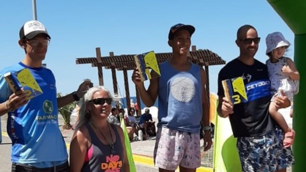 El podio. Arrtive (1), Marcos Paves (2), y Sebastián Salaberry