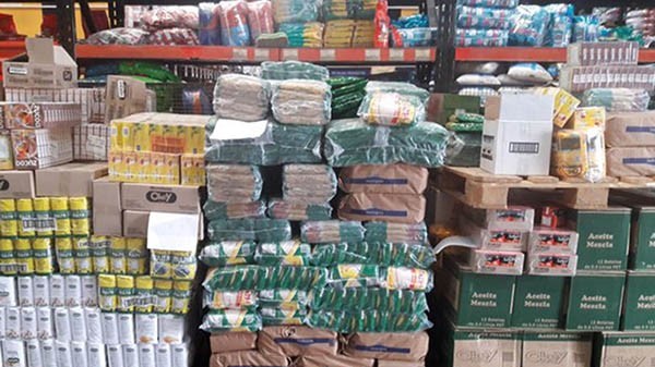 Los alimentos comprados gracias al aporte del gremio y afiliados de distintas empresas.