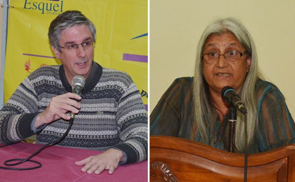 El intendente Sergio Ongarato. Concejals del Frente Vecinal Esquel, María Martínez.