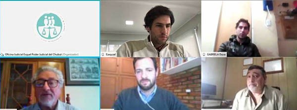 Protagonistas. La videoconferencia donde se ratificó la prisión preventiva del acusado.
