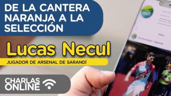 Agenda. Lucas Necul, futbolista madrynense que juega en Arsenal de Sarandí, dará hoy una charla.