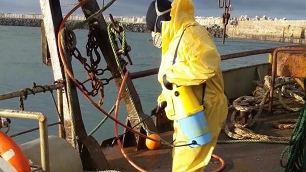 Trabajos. La prevención en el puerto de Comodoro Rivadavia.