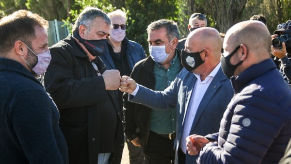 Glinski, González, Villarroel y los hermanos Sastre, el viernes en Puerto Madryn.