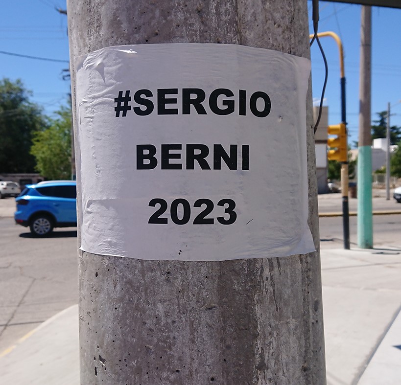 Lanzado. Sergio Berni también tiene sus adherentes en Rawson.
