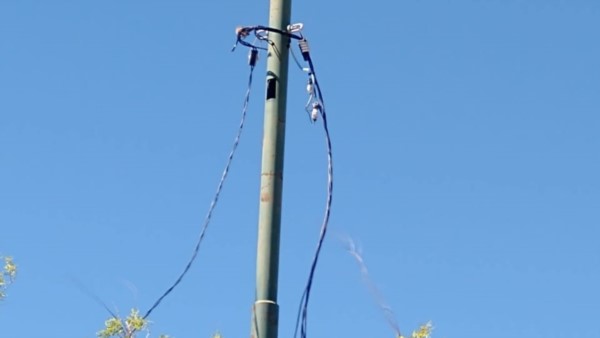 Zona donde hubo daños en cableados expuestos a la intemperie. 