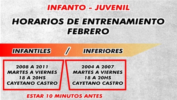 El cronograma completo de las divisiones formativas de Racing Club de Trelew.