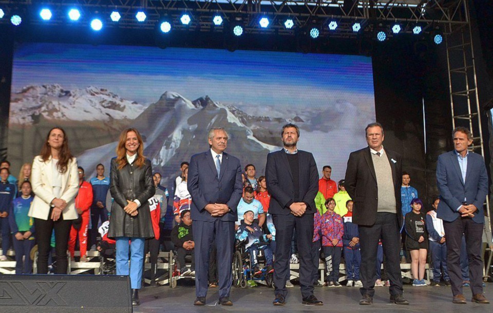 El presidente Alberto Fernández encabezó la ceremonia. Foto: Chubut Deportes.