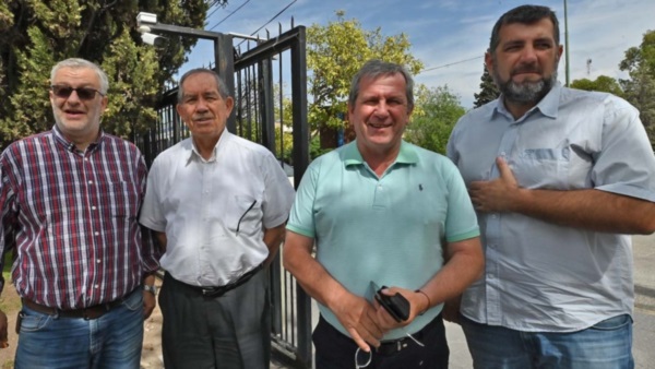 Cúpula. La conducción de la FECh en la puerta del Superior tras la reunión con la ministra Banfi.
