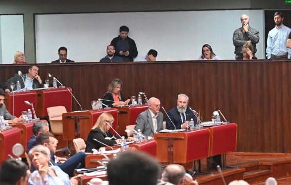 Los diputados provinciales Carlos Mantegna y Rafael Williams y su jefe ideológico Ricardo Bestene.