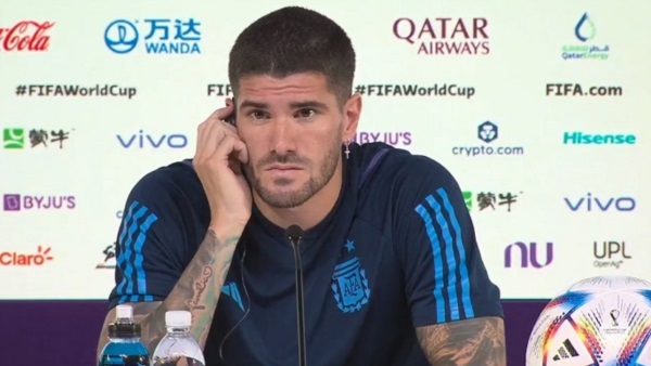 De Paul sobre su rendimiento: "Creo que he ido de menos a más. Me encuentro muy bien y el cuerpo técnico me da mucha confianza".