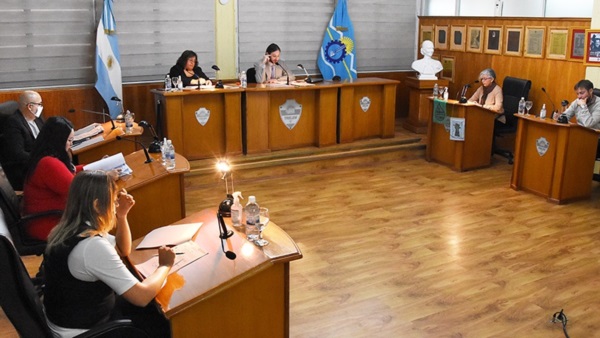 El Concejo Deliberante de la ciudad de Trelew  durante la sesión de ayer.