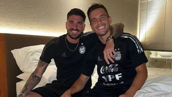 De Paul ya empieza a festejar su cumpleaños en Bilbao junto a Lo Celso con la ropa de la Selección Argentina.