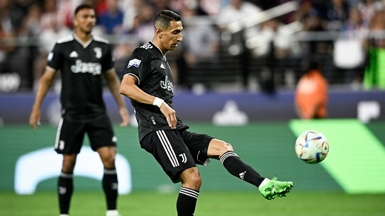 Fideo Di María, haciendo su debut con los colores de Juventus en el duelo amistoso ante Chivas (Allegiant Stadium).