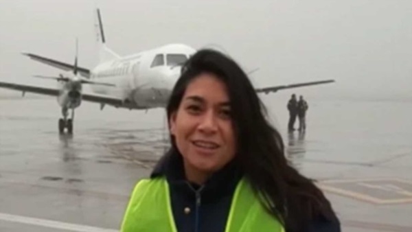 Feliz. Ana Laura relató su experiencia inédita con su trabajo en el Aeropuerto de Trelew.