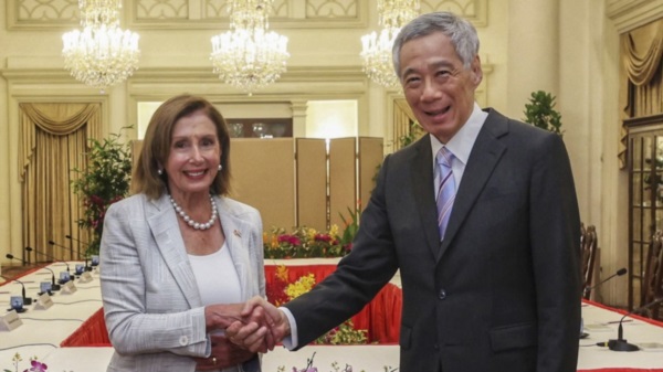 Pelosi, durante su reciente visita a Singapur.