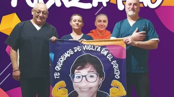 Paola Fuentealba está haciéndose un tratamiento oncológico y sus compañeros se raparon para darle apoyo.