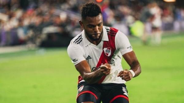 Segundo gol de Miguel Borja en la pretemporada con River Plate. Ya le había marcado a Millonarios.