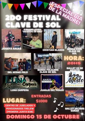 Llega a Trelew el 2do Festival Clave de Sol