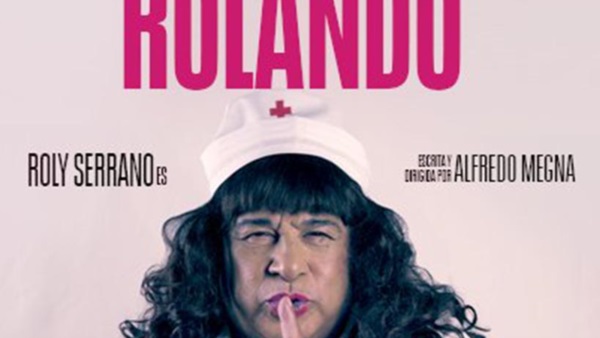 Póster. Un Serrano caracterizado promocionando su obra de teatro. 