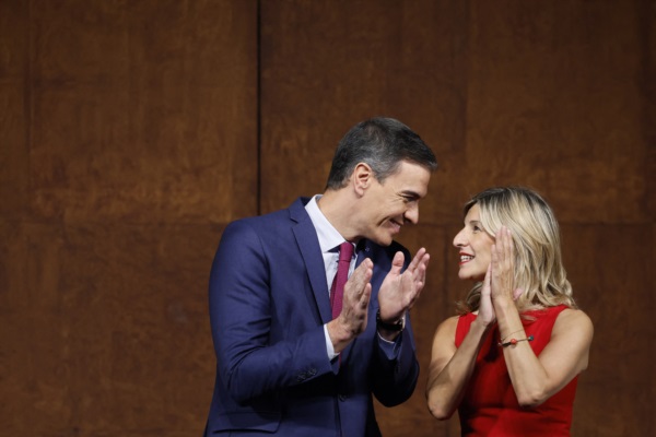 Sánchez y y la líder de Sumar, Yolanda Díaz, actual ministra de Trabajo.