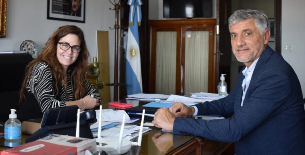 Calvo junto a Jimena López. El presidente de la APPM fortalece acciones para el desarrollo económico.