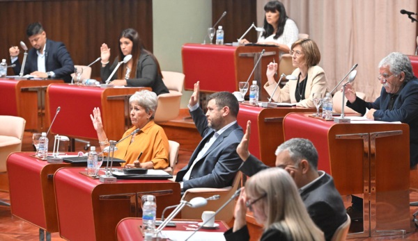 Manos arriba. La última postal de una Legislatura que se va, con un último año donde el trabajo parlamentario bajó sensiblemente su intensidad.