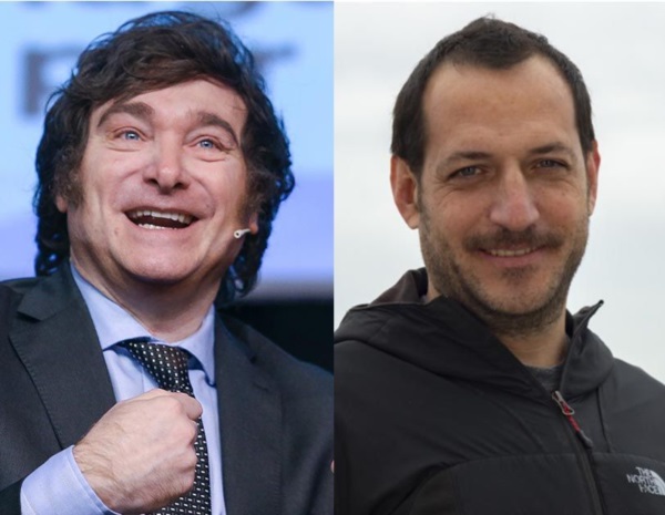 Javier Milei y Daniel Hollman del PRO Chubut, unidos por La Libertad Avanza.
