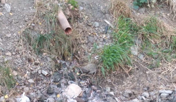 Un desagüe cloacal de un baño desemboca directamente en el arroyo.