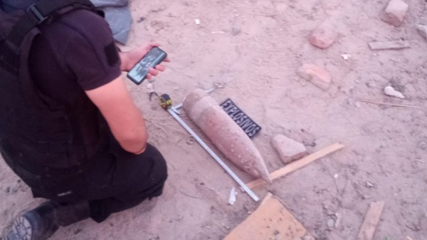 El artefacto explosivo fue hallado en zona norte de Puerto Madryn.
