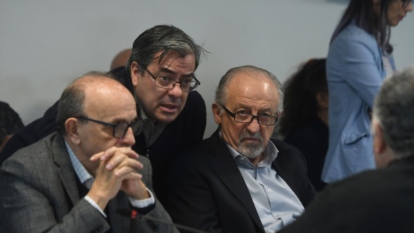 Los diputados Germán Martínez, Hugo Yasky y Leopoldo Moreau.