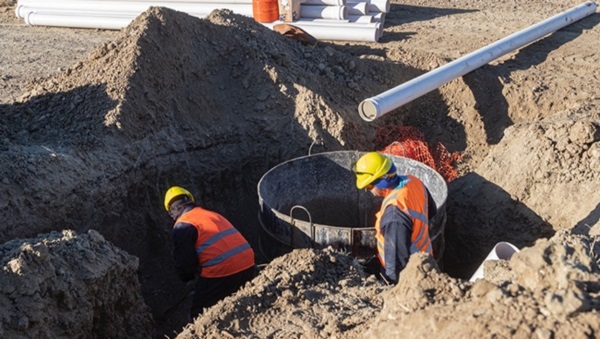 Luque recorrió la obra para un sector de barrio Gesta de Malvinas.