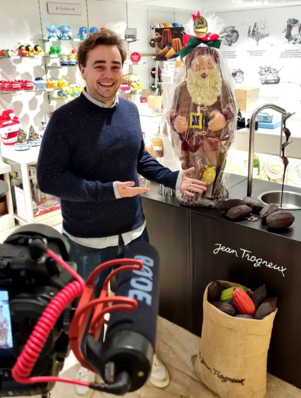 Jean-Baptiste, en su negocio de chocolates, en el centro de Amiens.