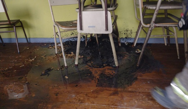 Alerta. el foco ígneo se generó en la Escuela 7726 de Puerto Madryn.