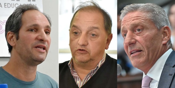 Murphy, Linares y Arcioni coincidiendo. Los tres criticaron durante la falta de sesiones en la Legislatura.