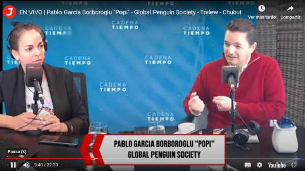 Pablo García Borboroglu, de visita en los estudios de Cadena Tiempo