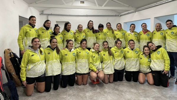 Seleccionado chubutense de Damas, dirigidas por Jorge Barrionuevo.