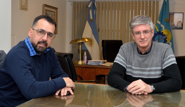 Sergio Ongarato recibió al intendente electo Matías Taccetta.