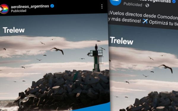 Las publicidades actuales de la aerolínea estatal en Instagram y Facebook