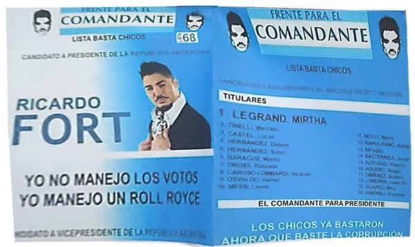 La boleta de Ricardo Fort apareció en una urna en la elecciones del domingo en Chubut.